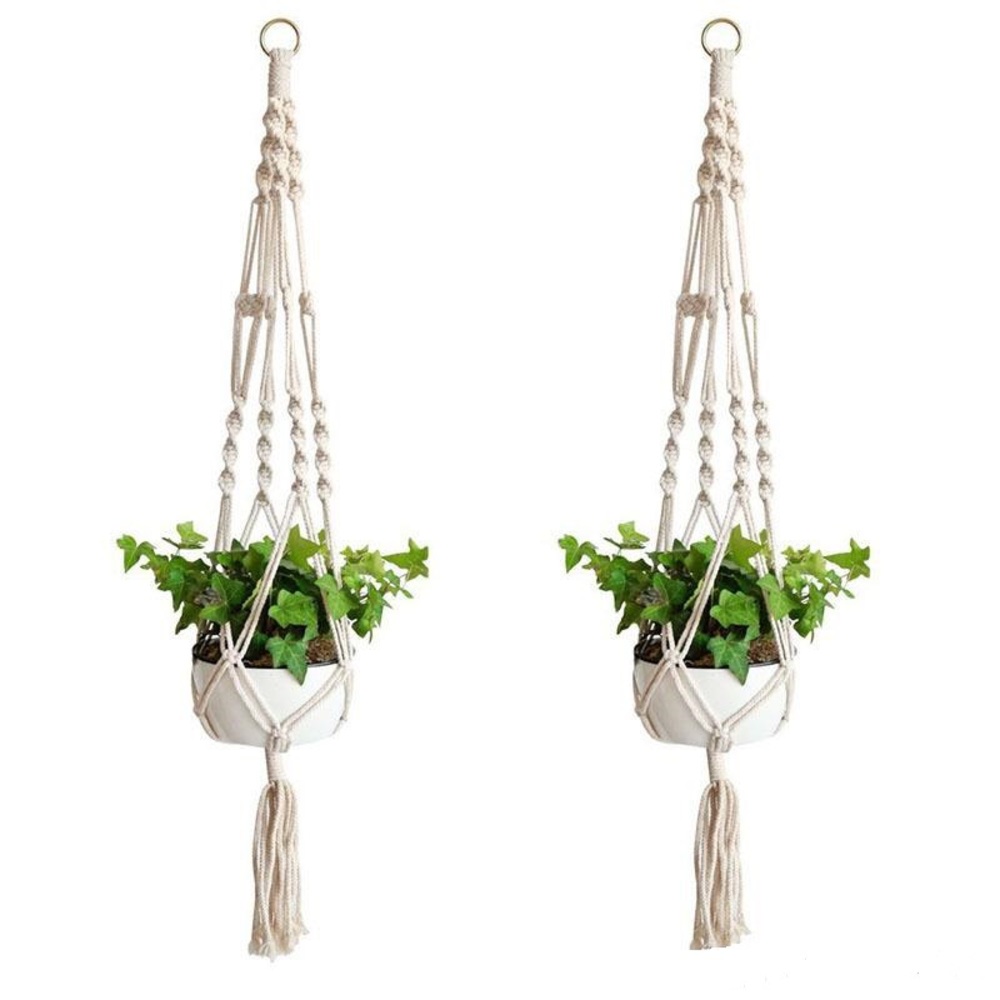 Macrame plant hanger! Cream colored